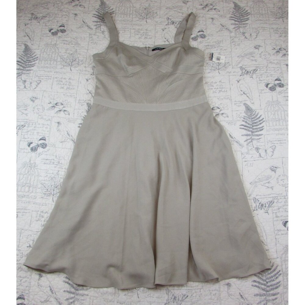 NEW Lauren Ralph Lauren Women's Idelle Banded top stitched sleeveless Dress 14
